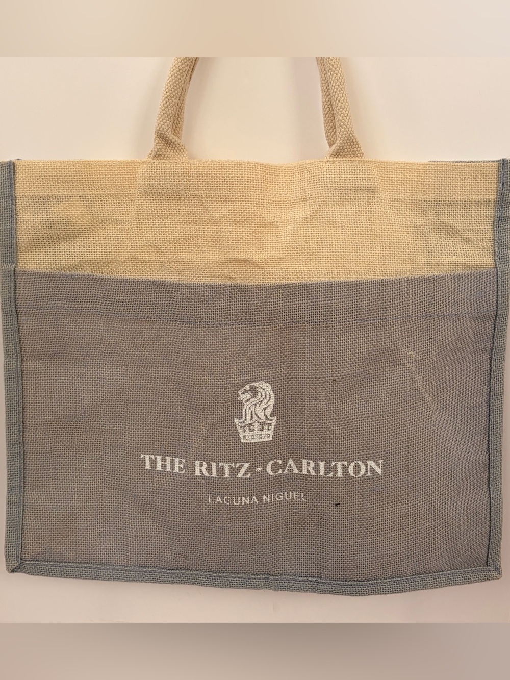 The Ritz-Carlton Laguna Niguel Two-Tone Beige and Gray Tote Bag